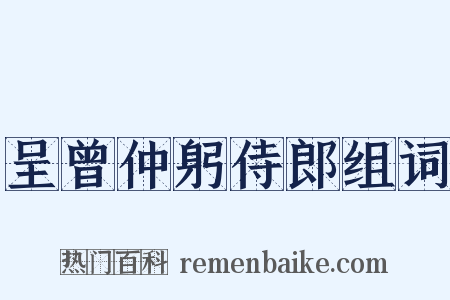 呈曾仲躬侍郎组词是什么意思的图片